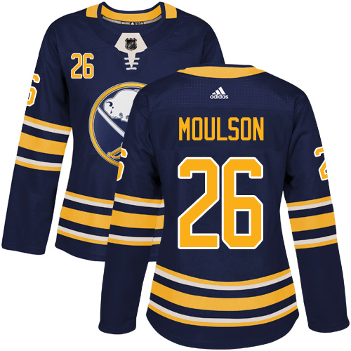 Adidas Buffalo Sabres #26 Matt Moulson Navy Blue Home Authentic Women Stitched NHL Jersey->women nhl jersey->Women Jersey